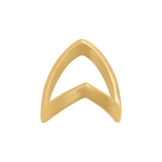 Nordahl Jewellery BISPERING52 ring i 18 kt forgyldt sølv med mat, V-formet, trekantet design (3,5 mm).